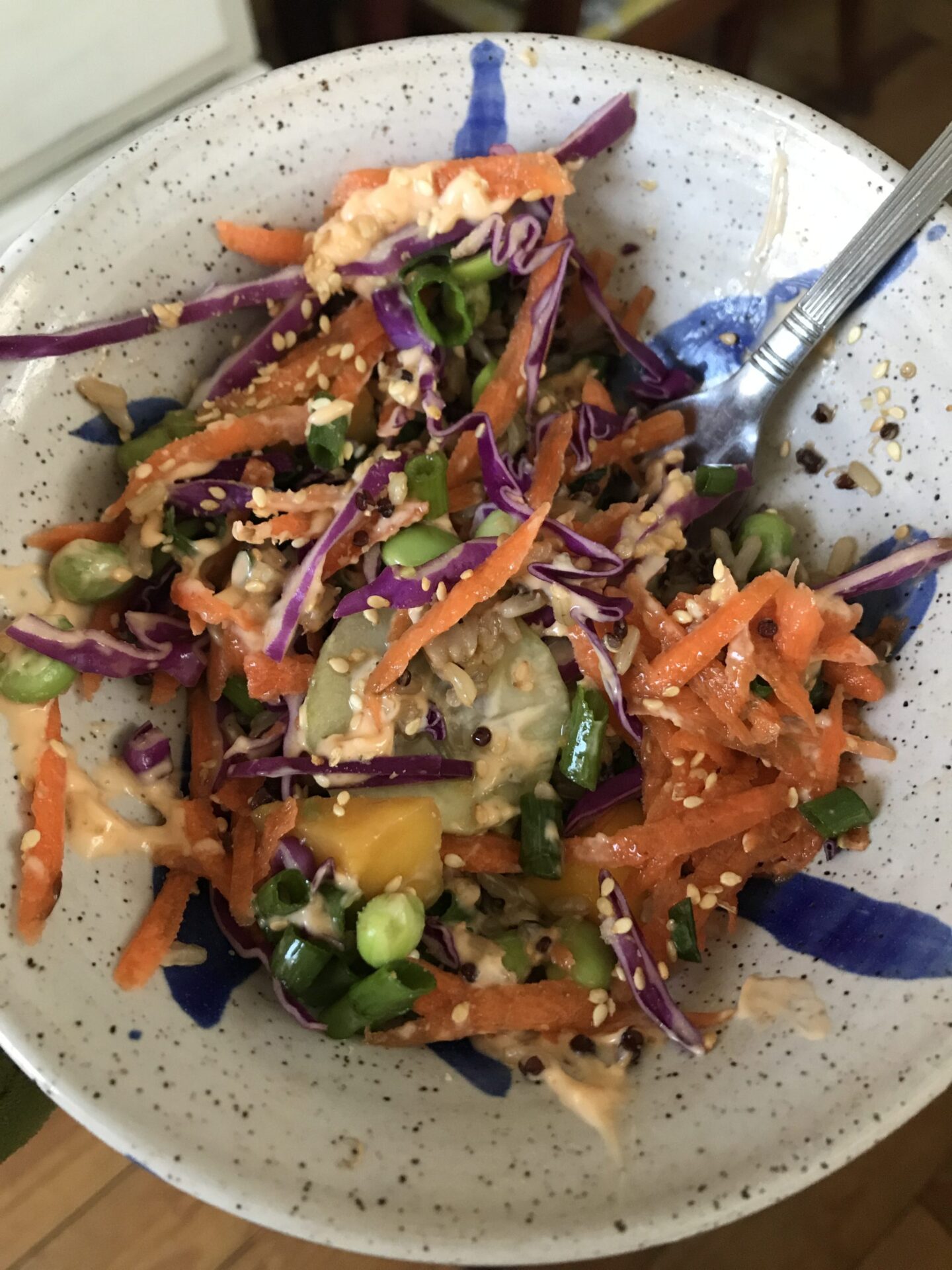 bowl of mixed vegetable asian salad