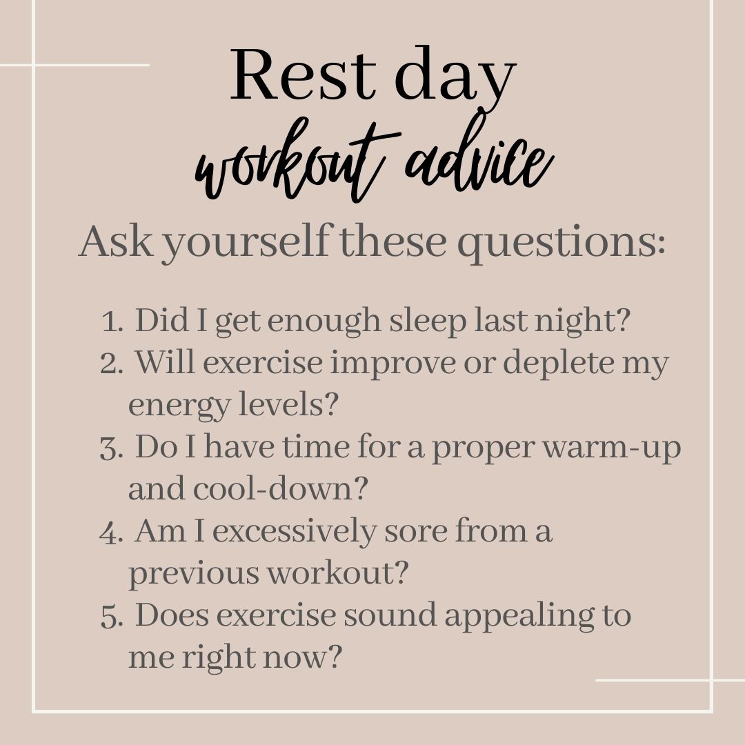 How To Know When To Take A Rest Day Wellness By Wendy